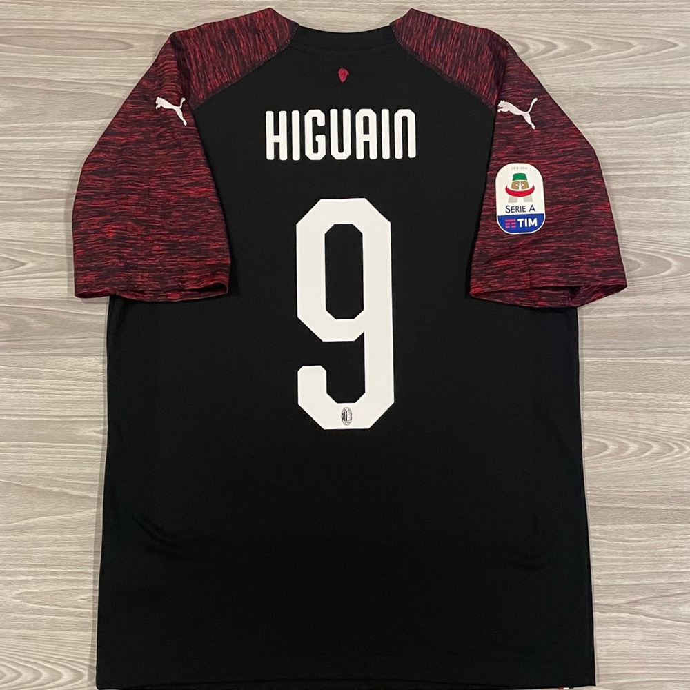 Puma 2018/19 AC Milan Higuain #9 Soccer Jersey Serie A Black Men’s Size Medium